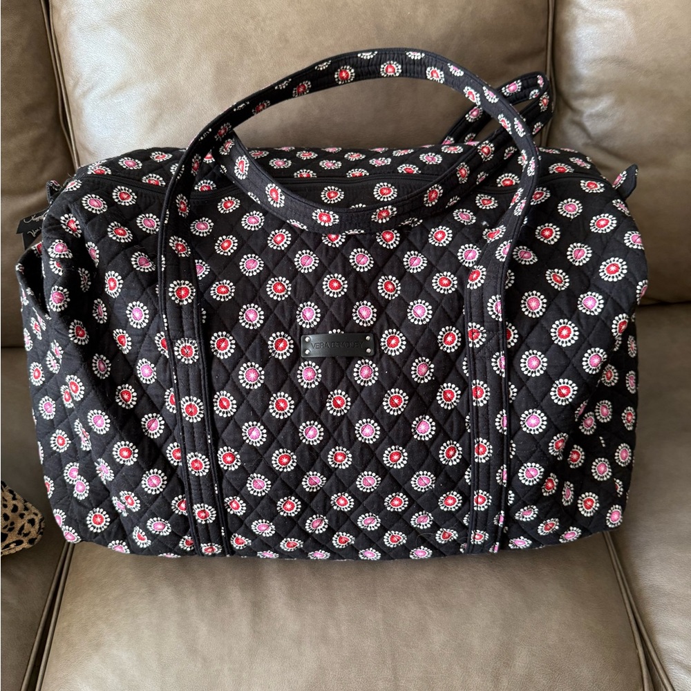 Vera Bradley Black and Red Patterned Travel Bag